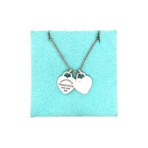 T&Co. 925 Mini Double Heart Tag Necklace